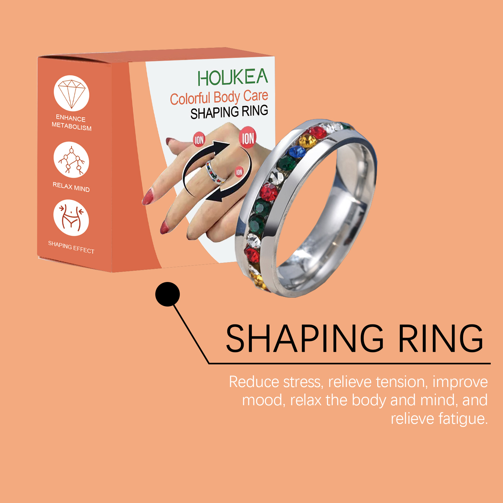 Colored Rings Colored Rings Beautiful Simple Accessories Body Care Daily Fashion Trend Accessories - Image 4